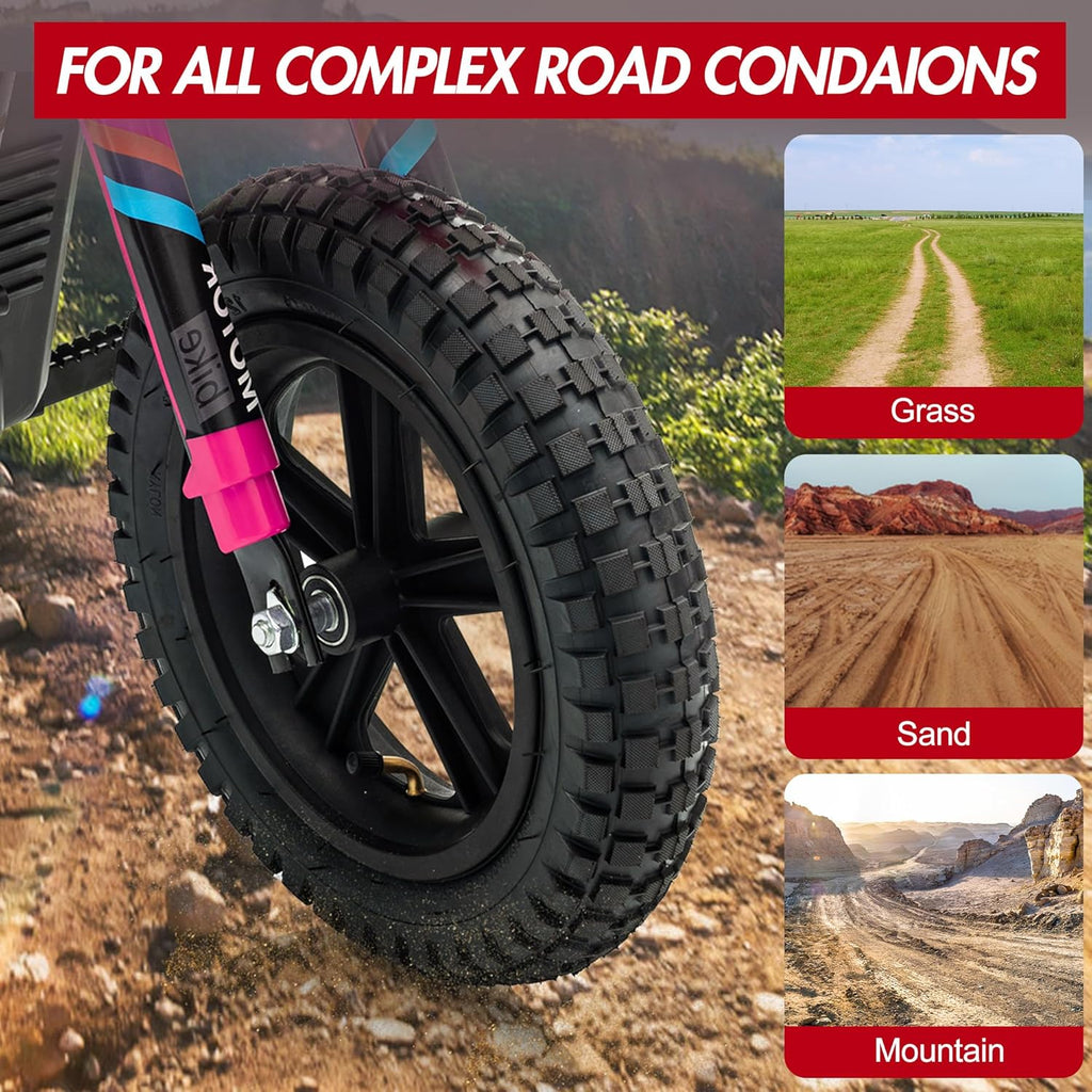 24V Electric Dirt Bike, 350W Ride-On Motorcycle with Rear Suspension, Twist-Grip Throttle, 12-Inch Rubber Tires, 13.67 MPH, 132 Lbs