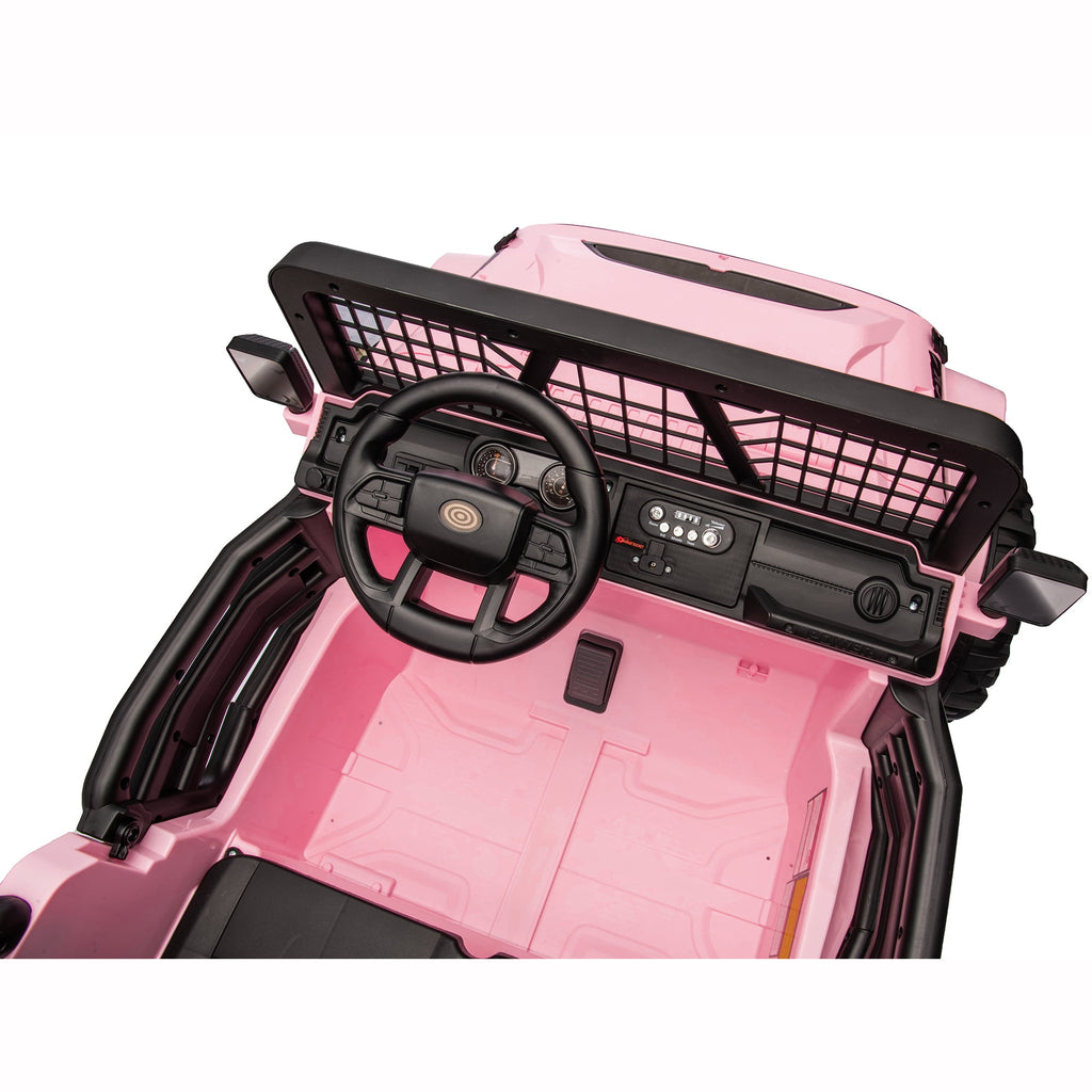 Funride 24 Volt Ride on Toys, 800W Electric Car for Kids with Remote Control, 4WD/2WD Switchable Power Car Wheels, 2-Seater Ride On Truck with Music, Bluetooth, Pink