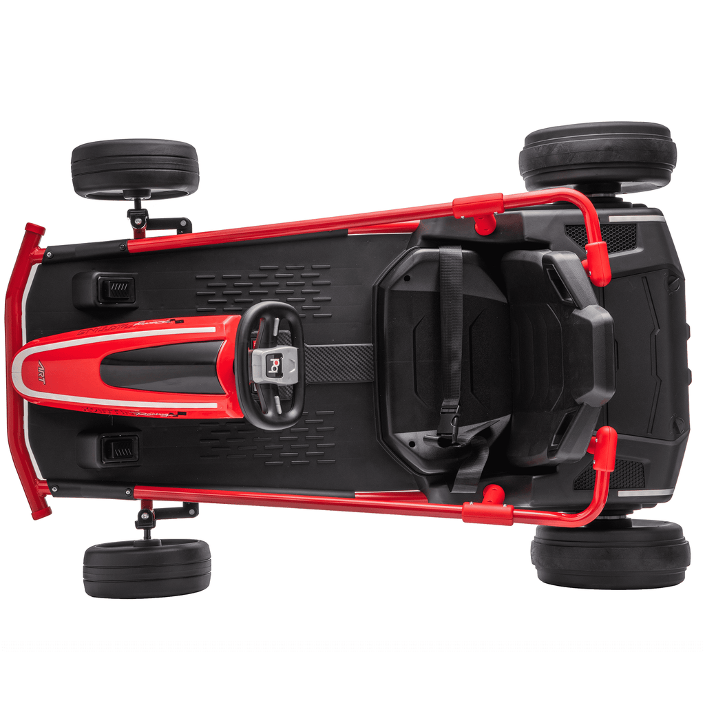 Sunnyfree 24 Volt Ride on Toys for Kids, 14Ah Electric Go Kart with Remote Control, 5–10 MPH, Drift Function, 2×200W Motors, Bluetooth Music, LED Lights, Seat Belt, Black