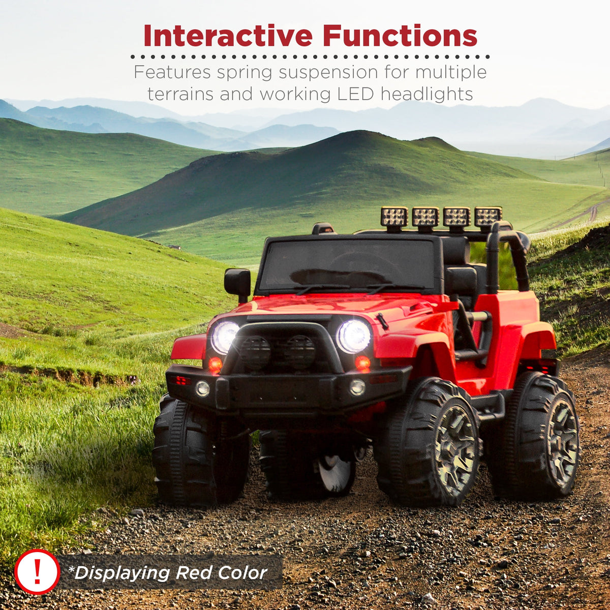 Best Choice Products Kids 24V 2-Seater Electric Ride-On Car Truck w/ Parent Control, Bluetooth, LED Lights - Red