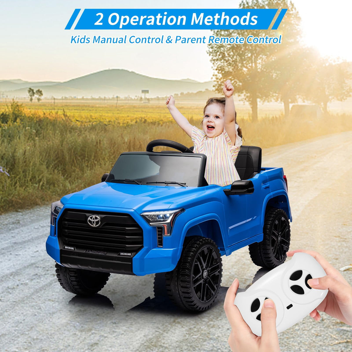 TROPOW Kids Cars Electric Ride On,12V Ride on Car for Kids,Licensed Toyota Ride on Truck,Battery Powered Electric Car with Remote Control,MP3,LED Lights,Suspension System,Double Doors,Pink