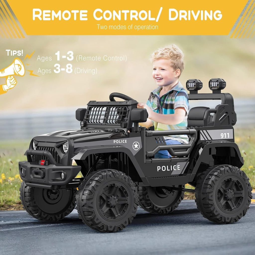 12V Electric Ride‑On SUV, 2.4G Wireless Remote Control, 2‑Speed Settings, Spring Suspension, Multifunctional Dashboard, Lockable Doors, LED Headlights, Adjustable Safety Harness