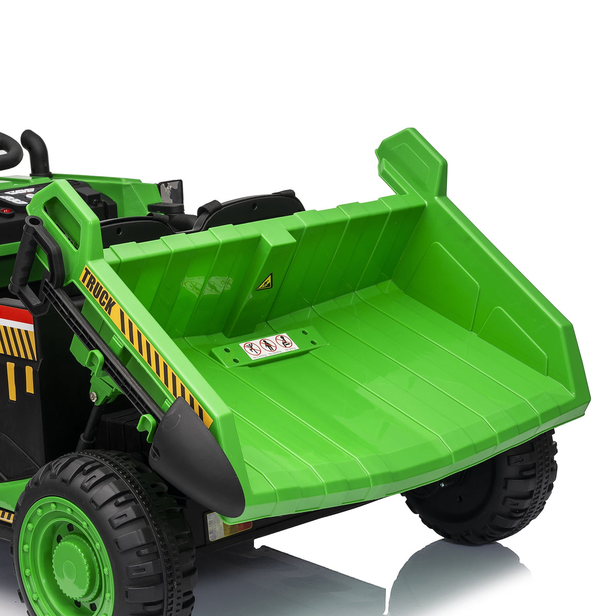 Funride 24V Ride on Toys 2 Seater Ride on Dump Truck w/ Remote Control w/ Dump Bed, 3 Speeds, Shovel, Bluetooth/Music, Big Kids, Yellow