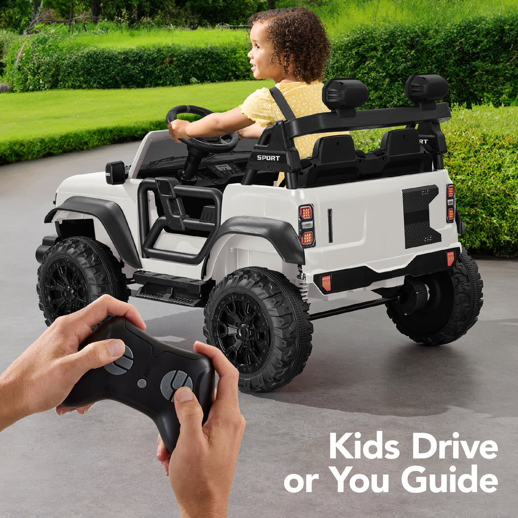 Best Choice Products Kids 24V 2-Seater Electric Ride-On Car Truck w/ Parent Control, Bluetooth, LED Lights - Red