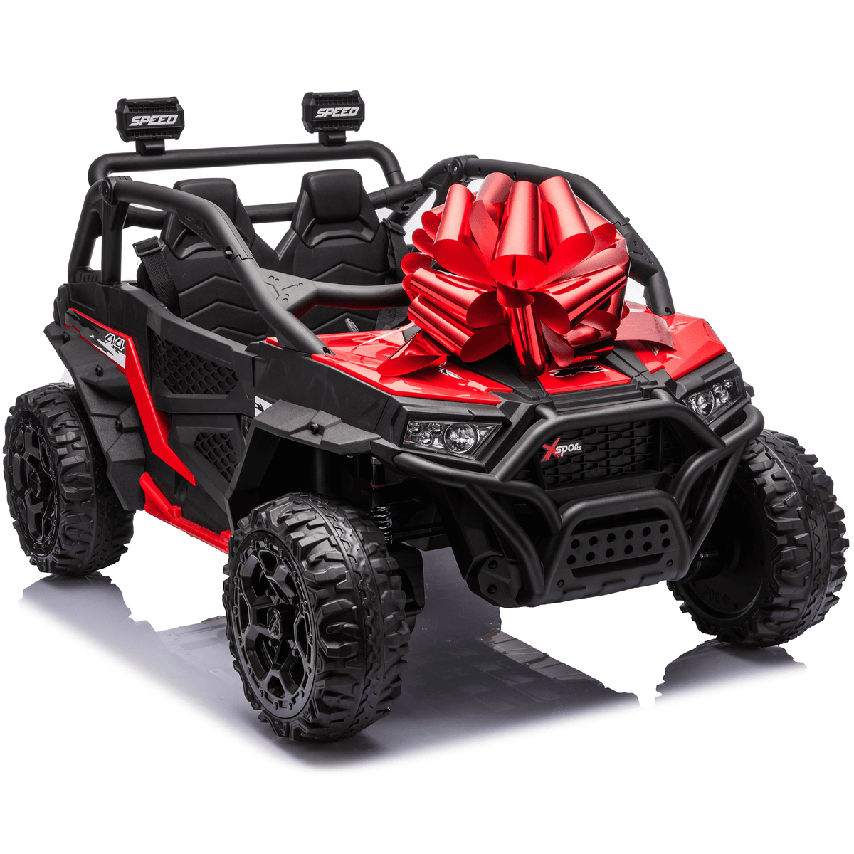 Zukpow 24V Ride Ons for Kids, 2 Seater Electric Car with Remote Control, 4x200W Motors, Power Car Wheels Ride on Toys UTV with Bluetooth Music, USB, Slow Start, LED Lights, Rear Storage Box, Black