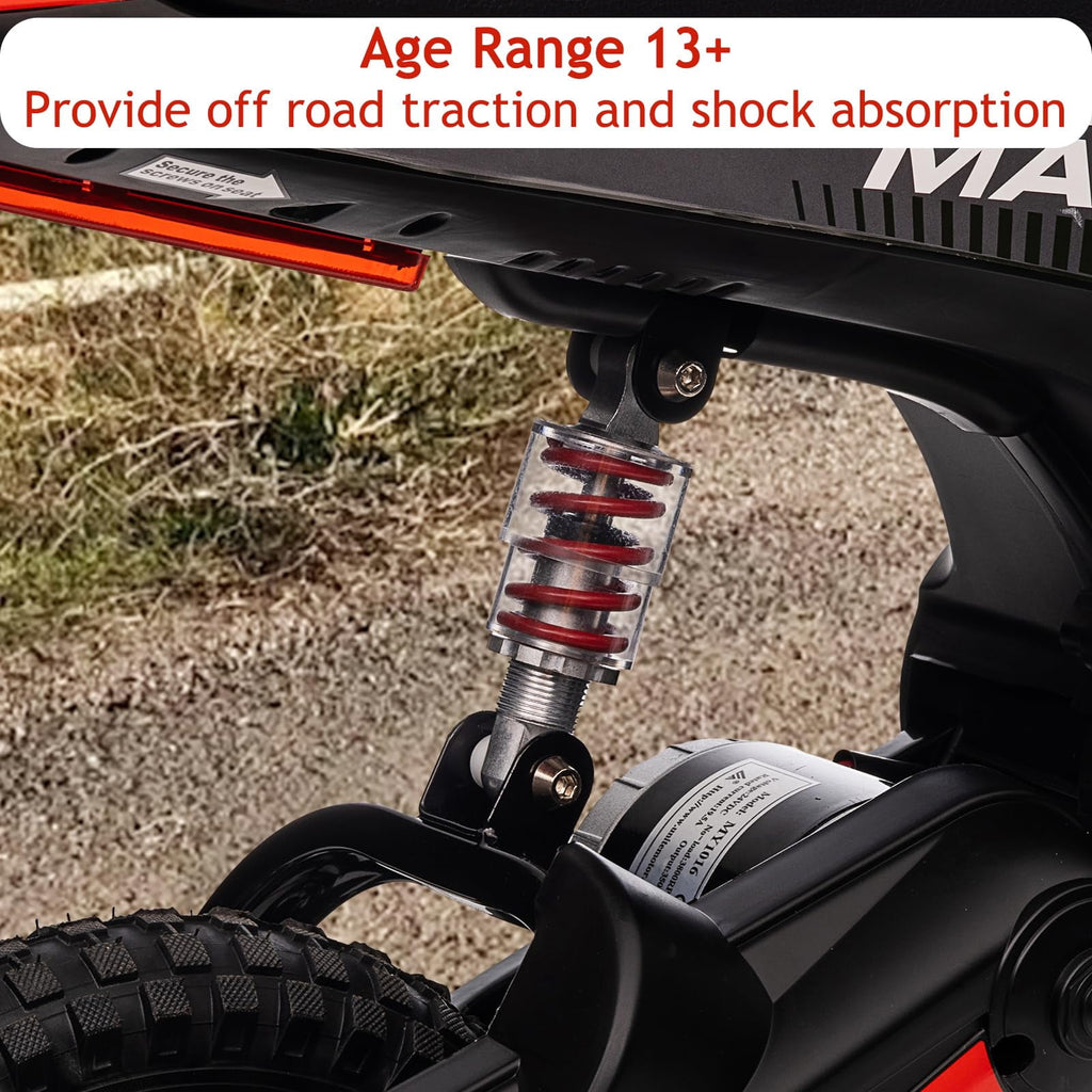 TROPOW 24 Volt Ride On Toys for Boys,Electric Dirt Bike for Kids - 350W Ride On Motorcycle, Ages 5+, Up to 14.29 MPH, 2-Speed Modes, Max Weight 135 Lbs, Red