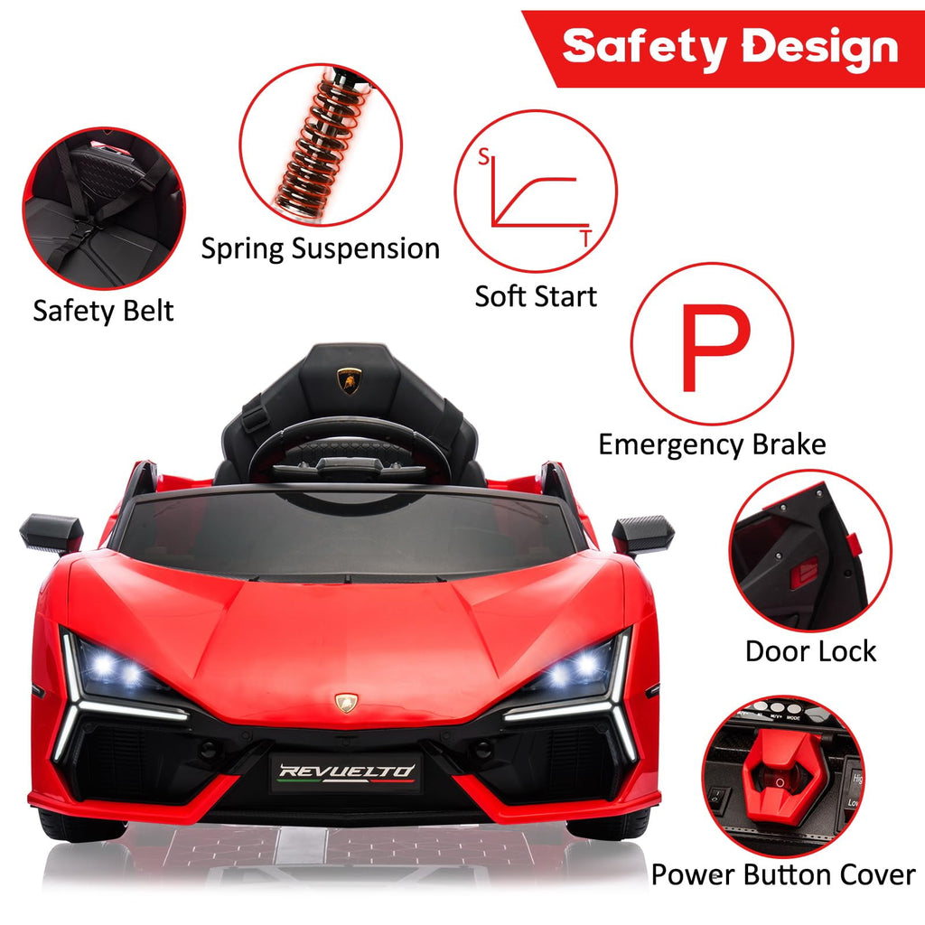 Towallmark 12V Ride On Car for Kids, Licensed Lamborghini Revuelto Electric Vehicle, Battery Powered Sports Car Toy for Boys & Girls,Kids Christmas Gifts