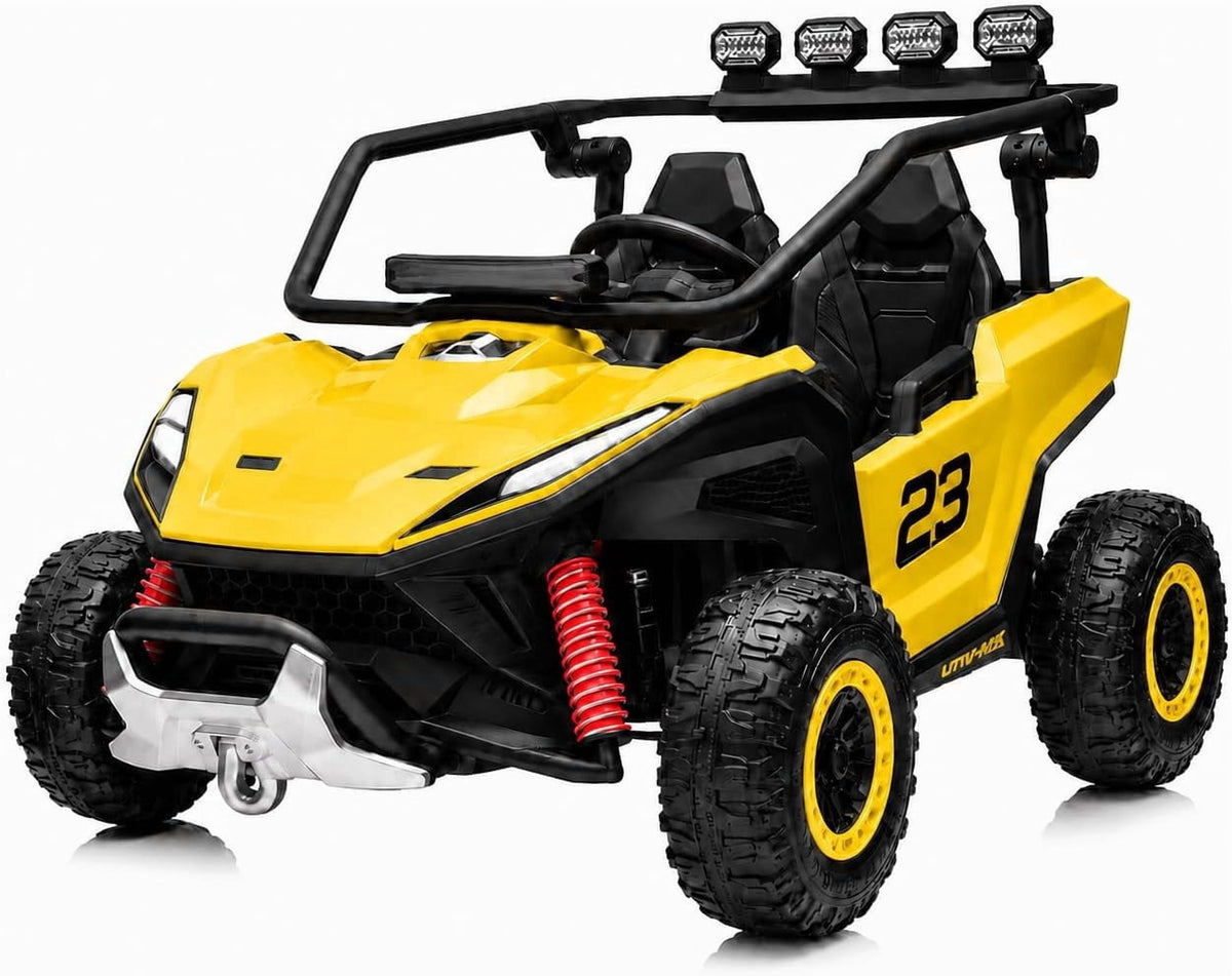 12V 2-Seater Electric UTV Ride-On Car, 4WD, Dual 40W Motors, 2.4G Parent Remote, 12V 7Ah Battery, 110 Lb Capacity,Green