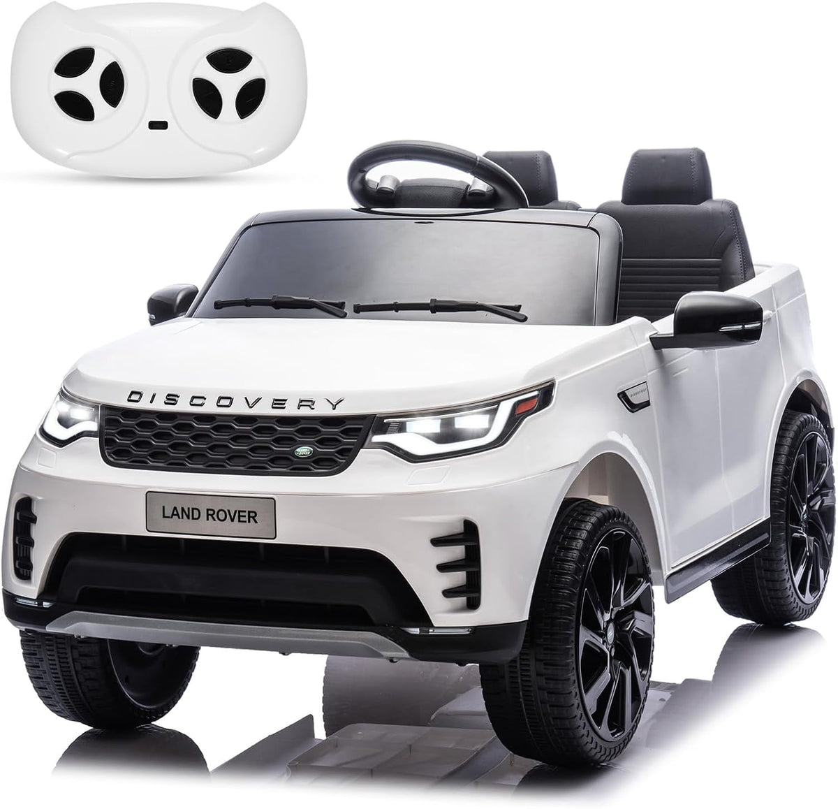 12V 4.5Ah 2-Seater Electric Ride-On Car with Parent Remote Control, Soft Start, 3 Speeds, LED Lights, Music and Safety Belt,White