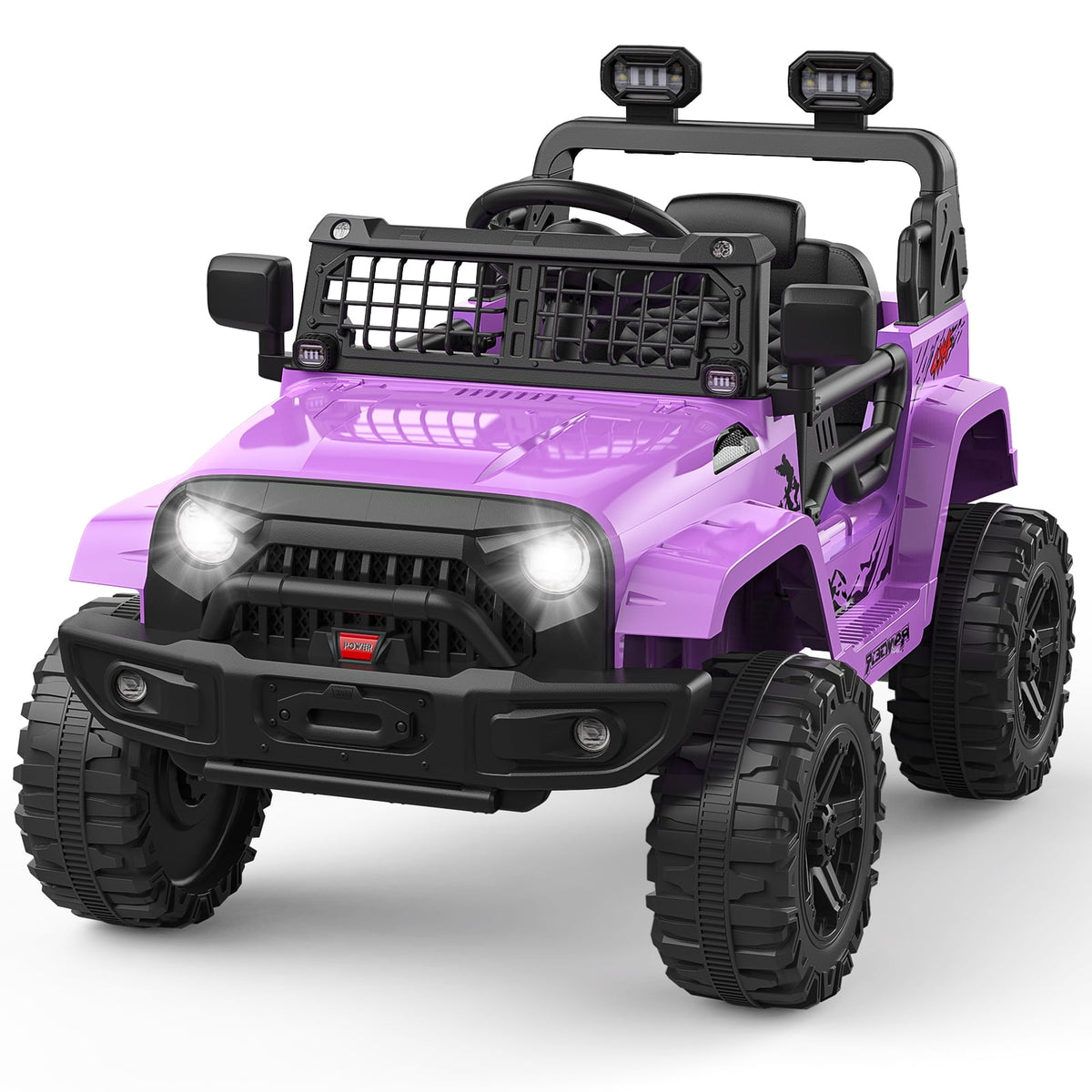12V Kids Electric Ride-On Truck – Parental Remote Control, Seasonal Suspension, LED Lights, Wireless Connection, 2 Speeds, Standard Test Method Certified, Off-Road Toy Car