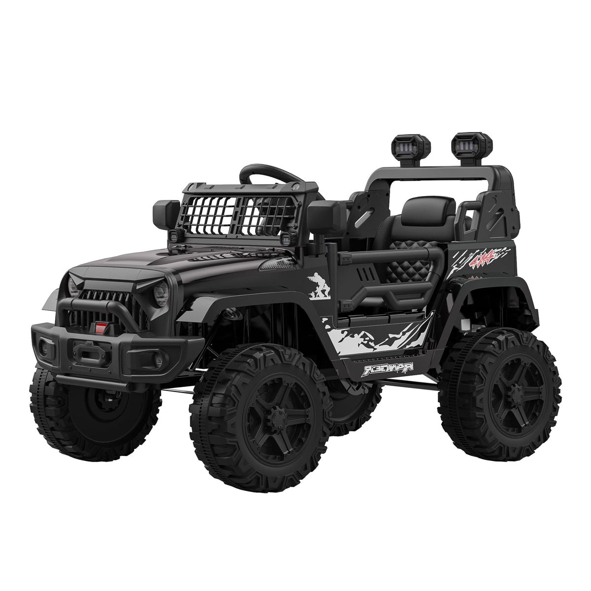 12V Kids Electric Ride-On Truck – Parental Remote Control, Seasonal Suspension, LED Lights, Wireless Connection, 2 Speeds, Standard Test Method Certified, Off-Road Toy Car