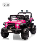 12V Kids Ride-On Truck – Dual 550W Motors, Remote Control, 3-Speed up to 6MPH, Spring Suspension, LED Lights, Music, Safety Belt, Storage – Electric Toy Car for Kids Ages 2-8 – Rose Red