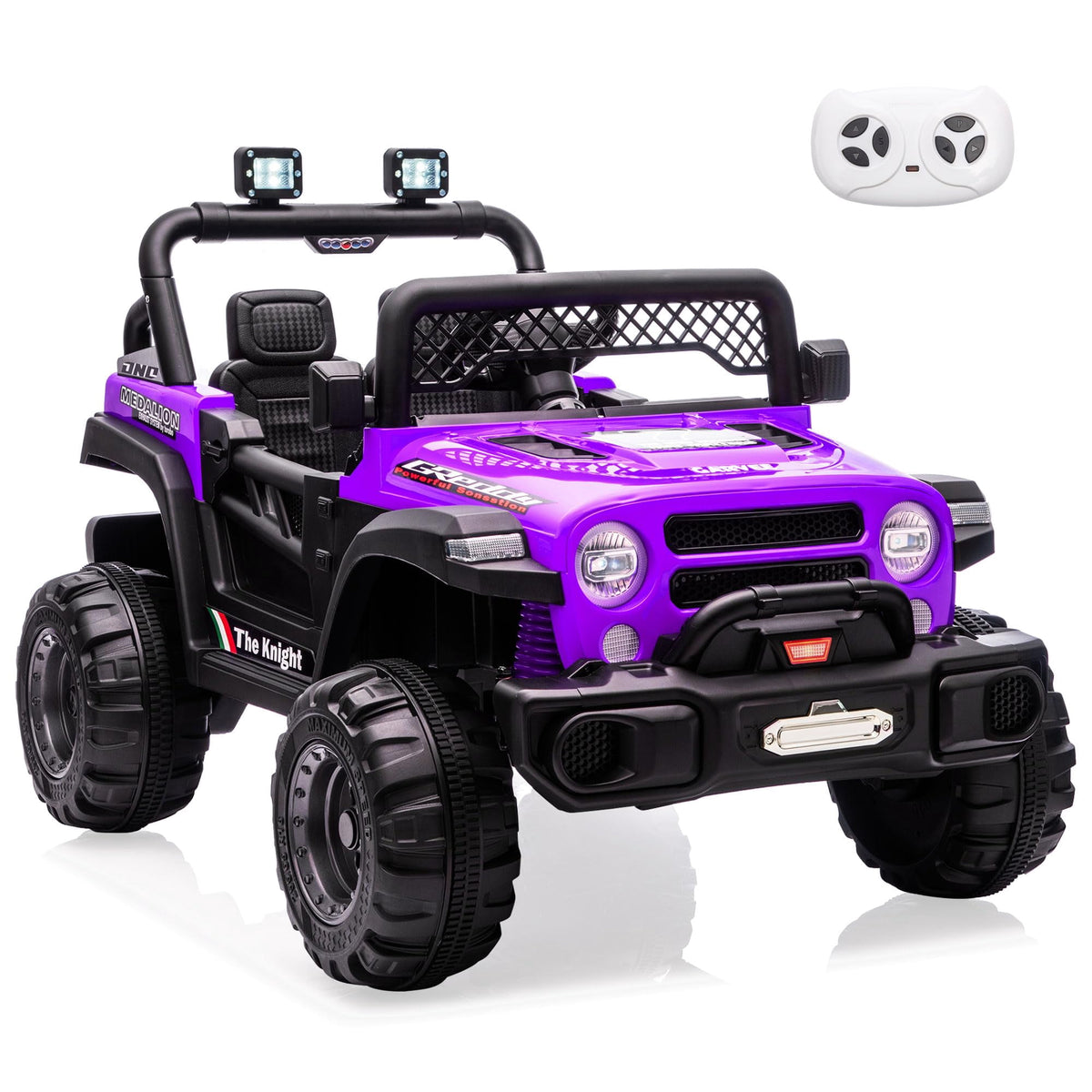 12V Kids Ride-On Truck – Dual 550W Motors, Remote Control, 3-Speed up to 6MPH, Spring Suspension, LED Lights, Music, Safety Belt, Storage – Electric Toy Car for Kids Ages 2-8 – Black