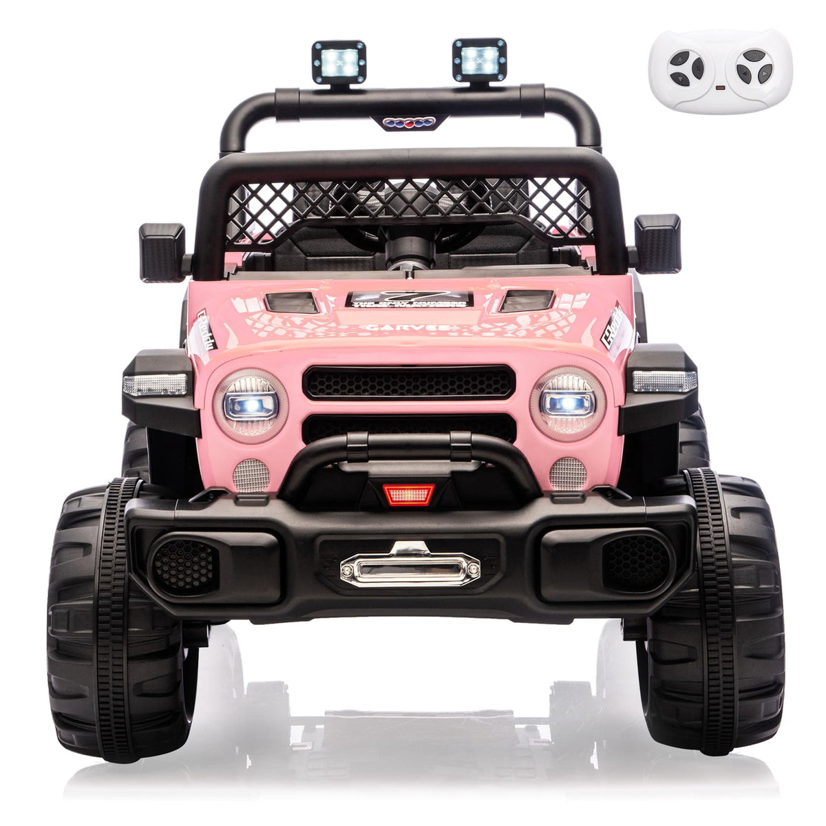 12V Kids Ride-On Truck – Dual 550W Motors, Remote Control, 3-Speed up to 6MPH, Spring Suspension, LED Lights, Music, Safety Belt, Storage – Electric Toy Car for Kids Ages 2-8 – Rose Red