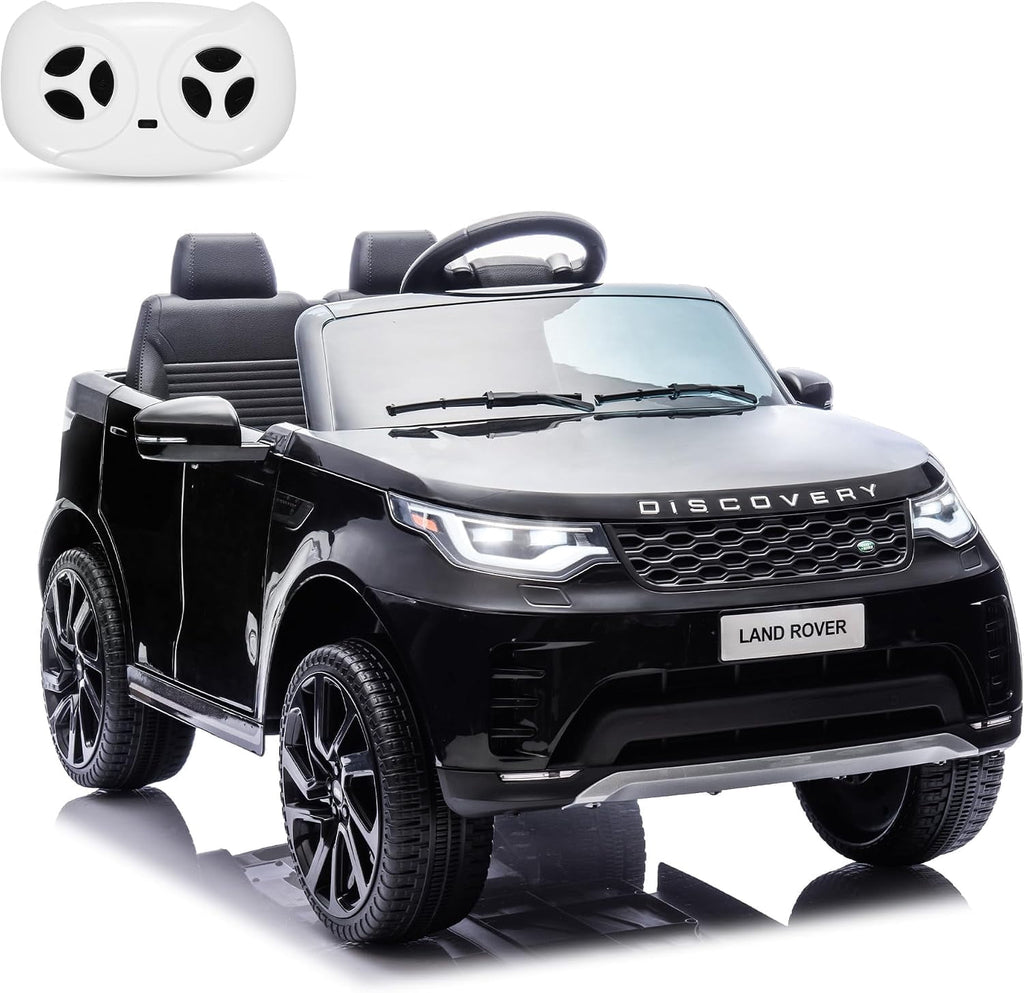 12V Licensed Land Rover 2-Seater Ride On Vehicle with Parent Remote Control, Double Doors, LED Lights, Manual Driving, Rechargeable Battery Powered Electric Ride On Car,Black