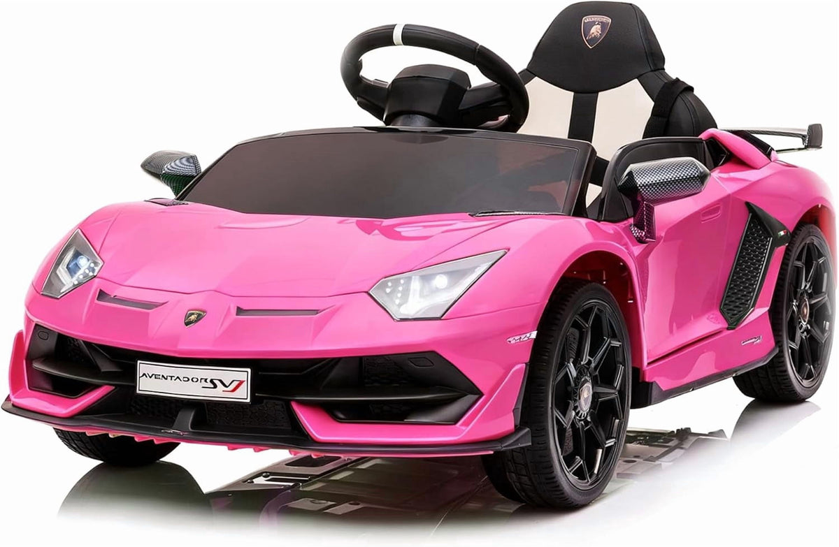 12V Licensed Sports Car Ride On Vehicle with Remote Control, Electric Ride On Car with Bluetooth, Hydraulic Swing Doors, LED Lights, Dual 25W Motors, USB/AUX/TF Audio
