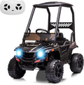 12V Ride-On Electric Car with Trunk, Remote Control, Spring Suspension, Locking Door, 3 Speeds, LED Headlights, Music, USB & AUX, Electric Vehicle for Ages 3+,Black