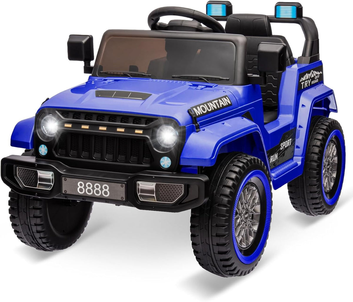 12V Ride-On Electric Car with Parent Remote Control, Dual 35W Motors, 3 Speeds, Spring Suspension, LED Lights, Music, Horn, 66 lbs