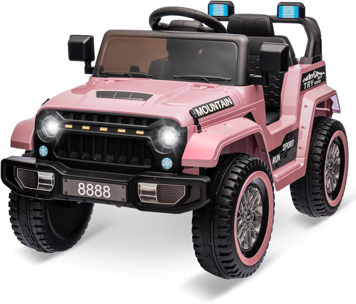 12V Ride-On Electric Car with Parent Remote Control, Dual 35W Motors, 3 Speeds, Spring Suspension, LED Lights, Music, Horn, 66 lbs