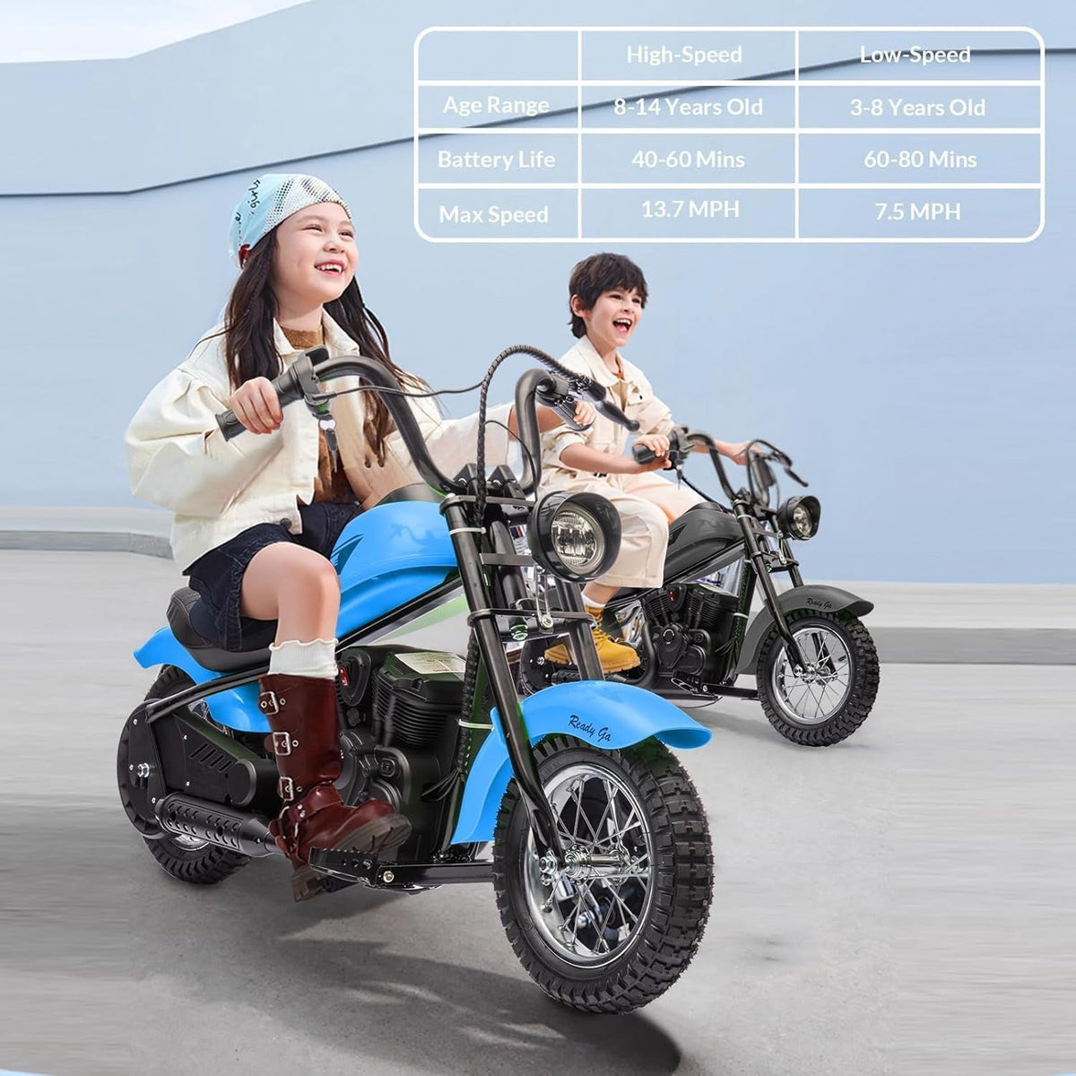 24V Electric Dirt Bike, 300W Chain-Driven Motor, Up to 15 MPH, 2-Speed, 10-Mile Range, 12" Air-Filled Rubber Tires, Leather Seat, Hand Brake, LED Lights, 150 Lbs