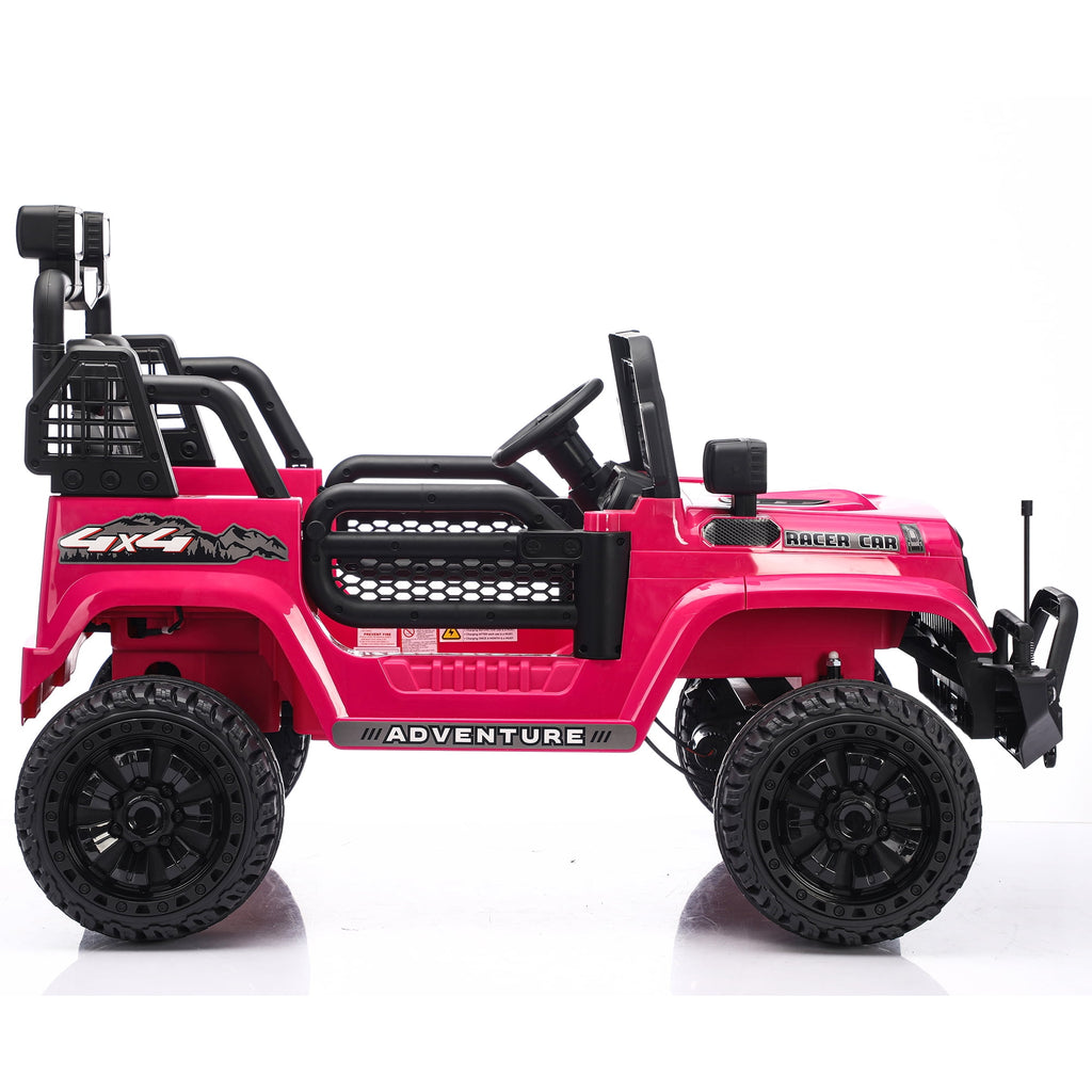 Funride 24V 2 Seater Ride On Toys with Remote Control, Kids Ride on Truck Car 800W Moter Power 4-Wheeler Suspension, 3 Speeds, Bluetooth Music, Pink