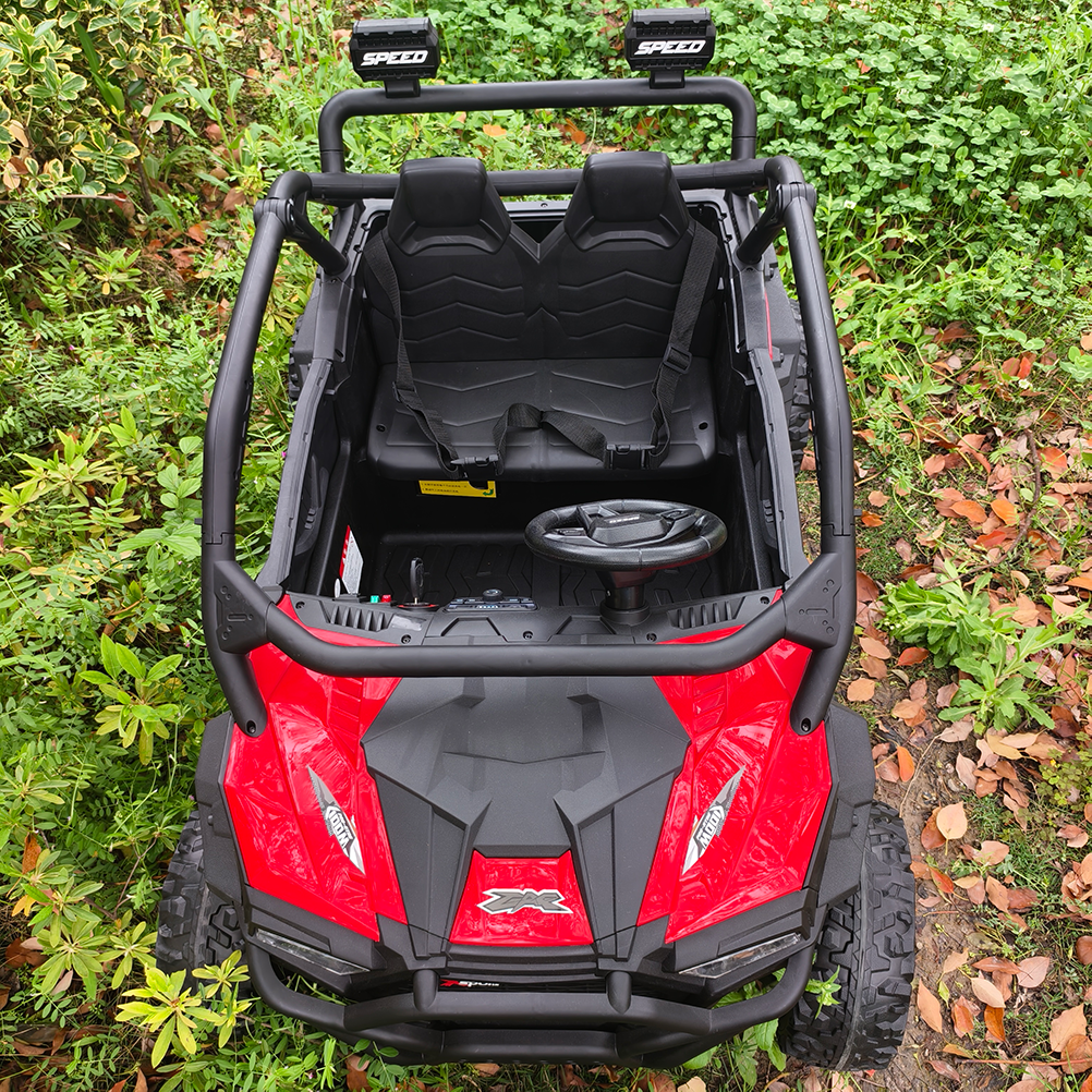 Sunnyfree 24 Volt Ride on Toys for Kids, 4WD 2 Seater Electric UTV Ride on Car with 800W Powerful Motors, Remote Control, Power Car Wheels, Four-Wheel Suspension, Bluetooth Music, LED Lights, Black