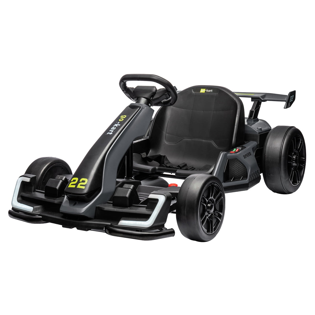 24V Kids Electric Go Kart, 300W Drift Ride-On Car with Dual 150W Motors - Adjustable Seat, 4 Speed Modes, 8.5mph Max, LED Lights, Music & Horn, Safety Belt, Outdoor Racing Toy - Red