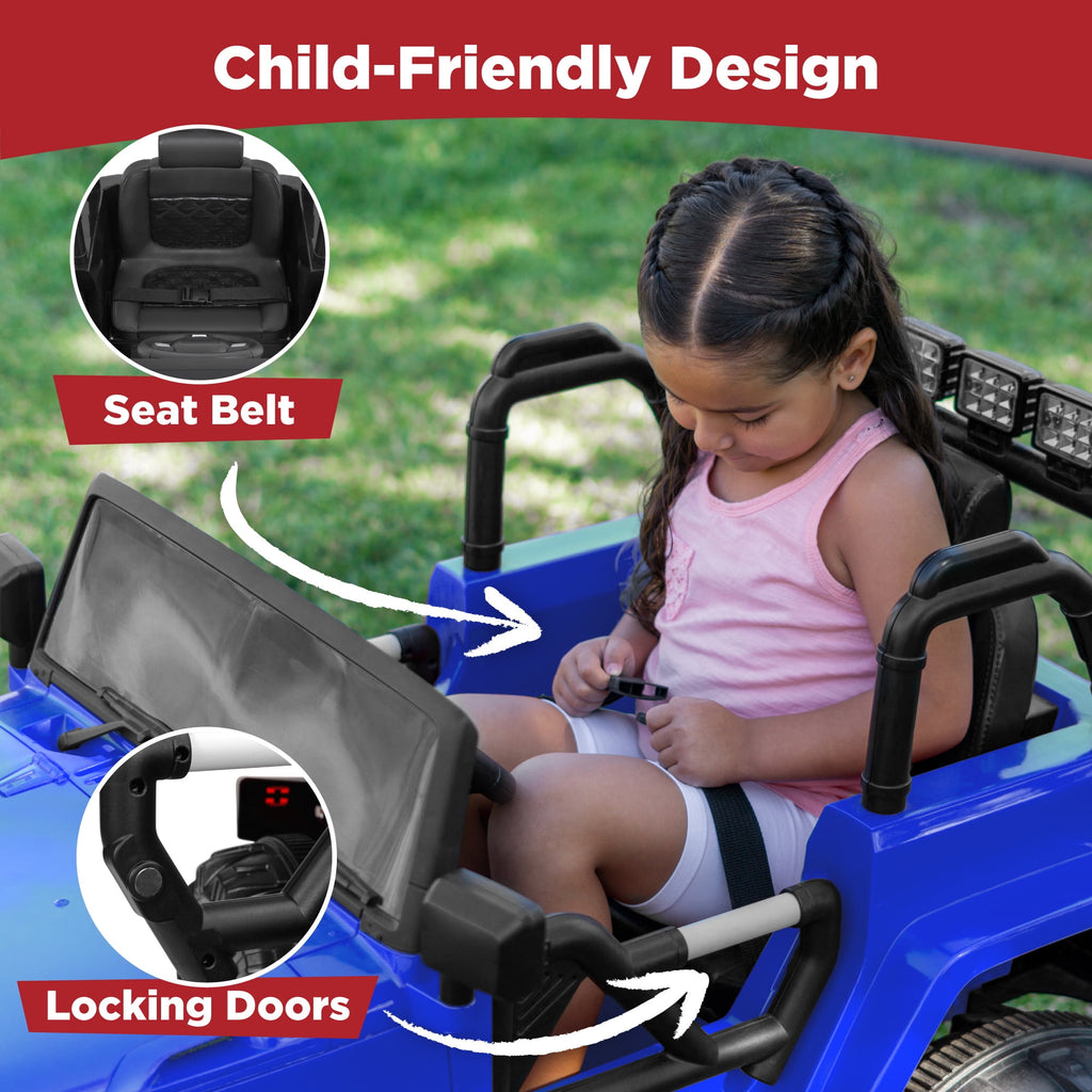 Best Choice Products Kids 24V 2-Seater Electric Ride-On Car Truck w/ Parent Control, Bluetooth, LED Lights - Red