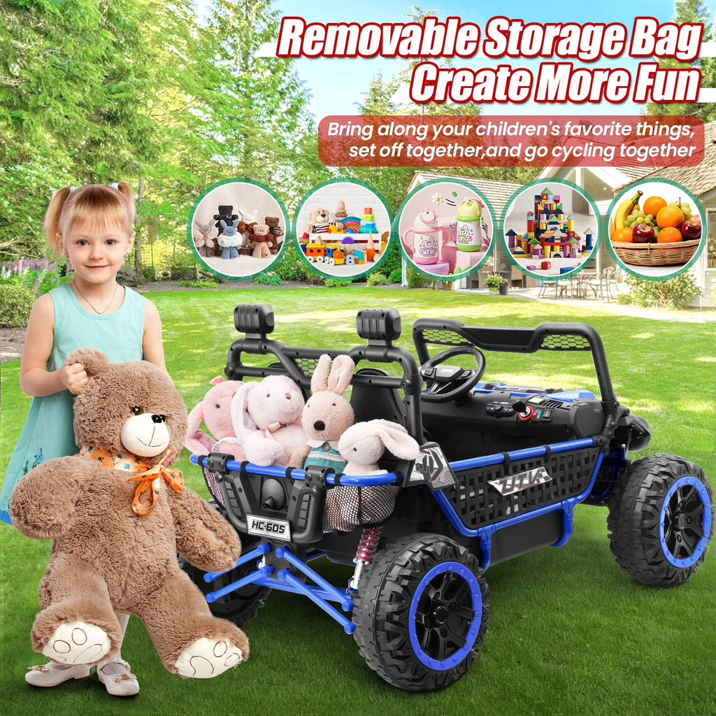 VIBESPARK XXL 24V Ride on Toys for Big Kids Ages 3-8, Key Start Metal Frame UTV with Power Display, 7AH Ride on Cars w/ 150W Motors, Bluetooth, Volume Knob, Safety Belt, Max 5mph, Pink