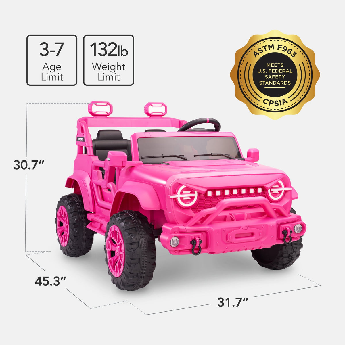 Best Choice Products Kids 24V 2-Seater Electric Ride-On Car Truck w/ Parent Control, Bluetooth, LED Lights - Red