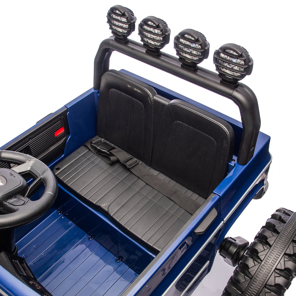 Sunnyfree Upgraded 4WD Chevrolet Cheyenne 24 Volt Ride on Toys, Electric Car for Kids, Power Truck Wheels with Remote, Bluetooth, USB, LED Lights, Black