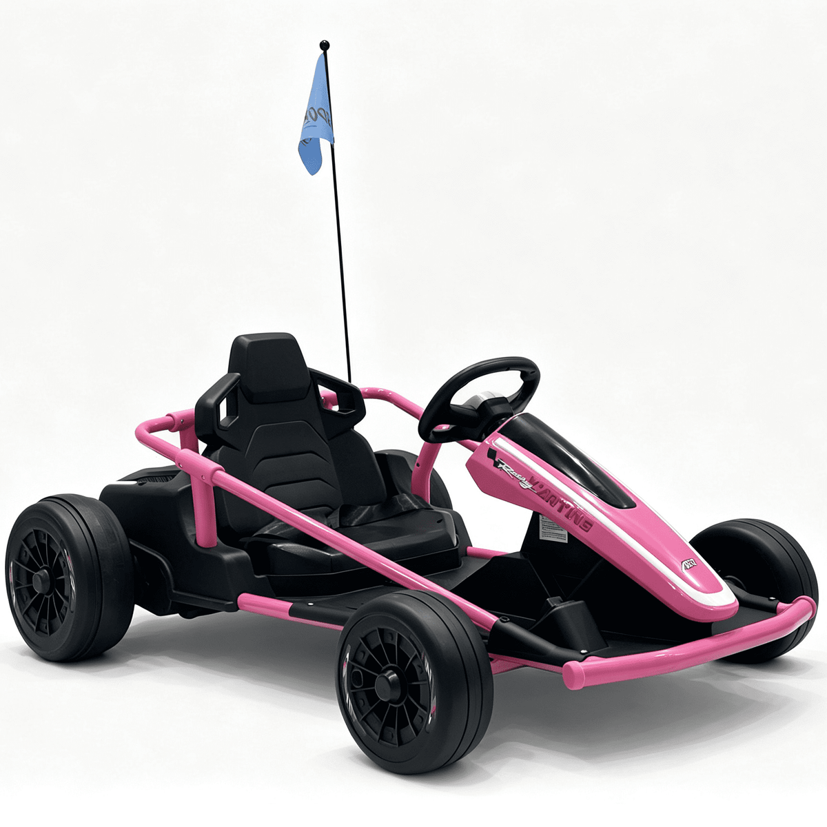 Sunnyfree 24 Volt Ride on Toys for Kids, 14Ah Electric Go Kart with Remote Control, 5–10 MPH, Drift Function, 2×200W Motors, Bluetooth Music, LED Lights, Seat Belt, Blue