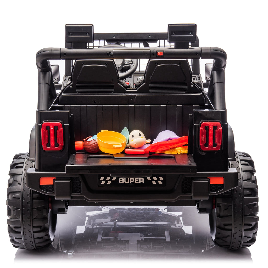 Funride 24 Volt Ride on Toys, 800W Electric Car for Kids with Remote Control, 4WD/2WD Switchable Power Car Wheels, 2-Seater Ride On Truck with Music, Bluetooth, Pink