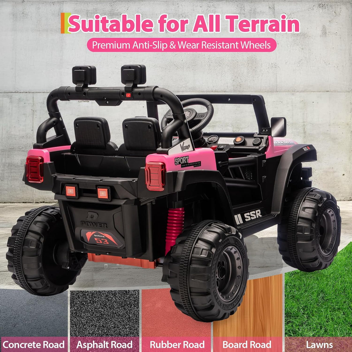 12V Electric Ride-On Truck, 4-Wheel Ride-On Car with Parent Remote Control, Dual 35W Motors, Spring Suspension, 3 Speeds, Bluetooth, LED Lights