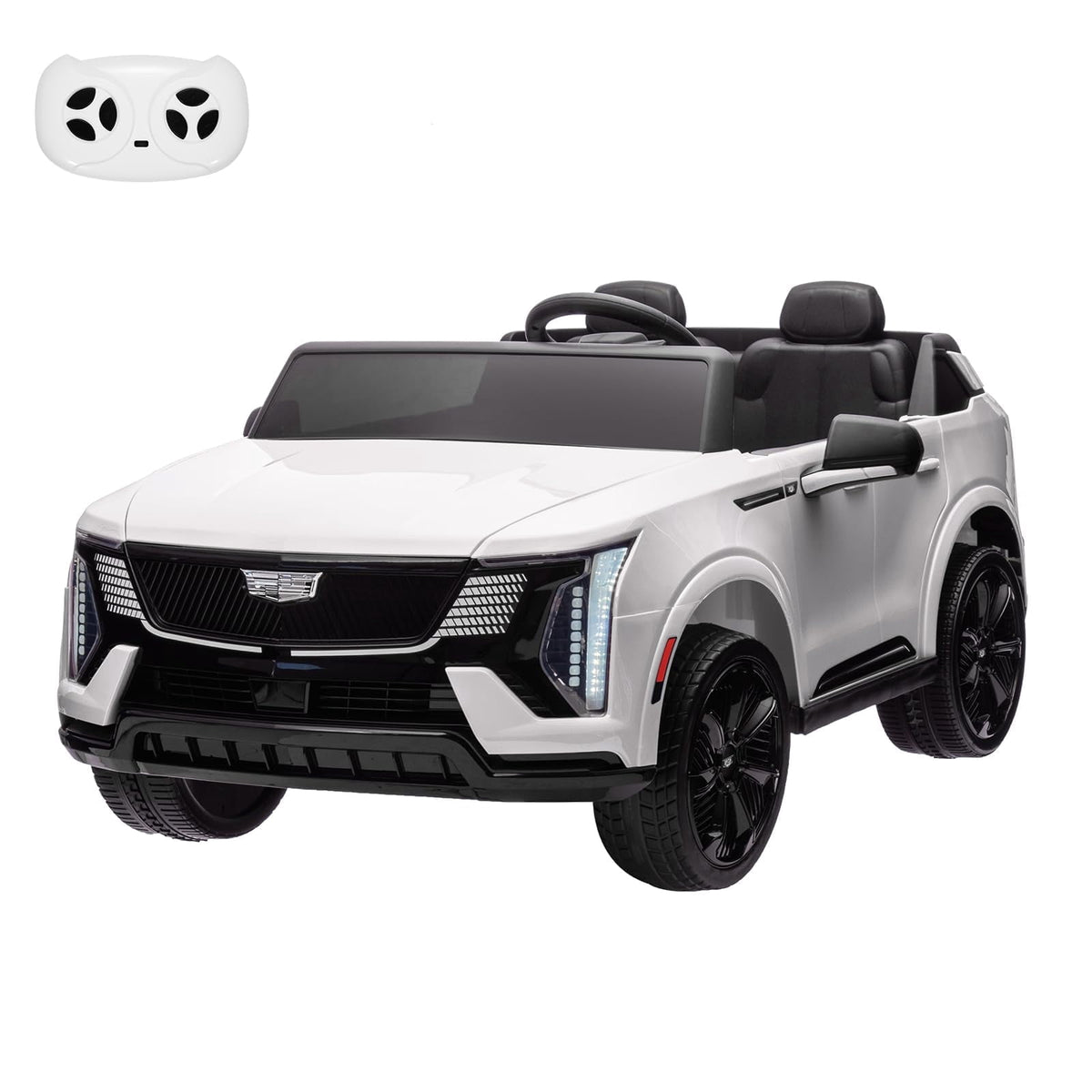 2 Seater Ride on Car for Kids 24V Licensed Cadillac Electric Car Toy Toddlers Battery Powered Ride on Truck with 2.4G Remote Control, Full-Wheel Suspension, Music, LED Lights, Blue