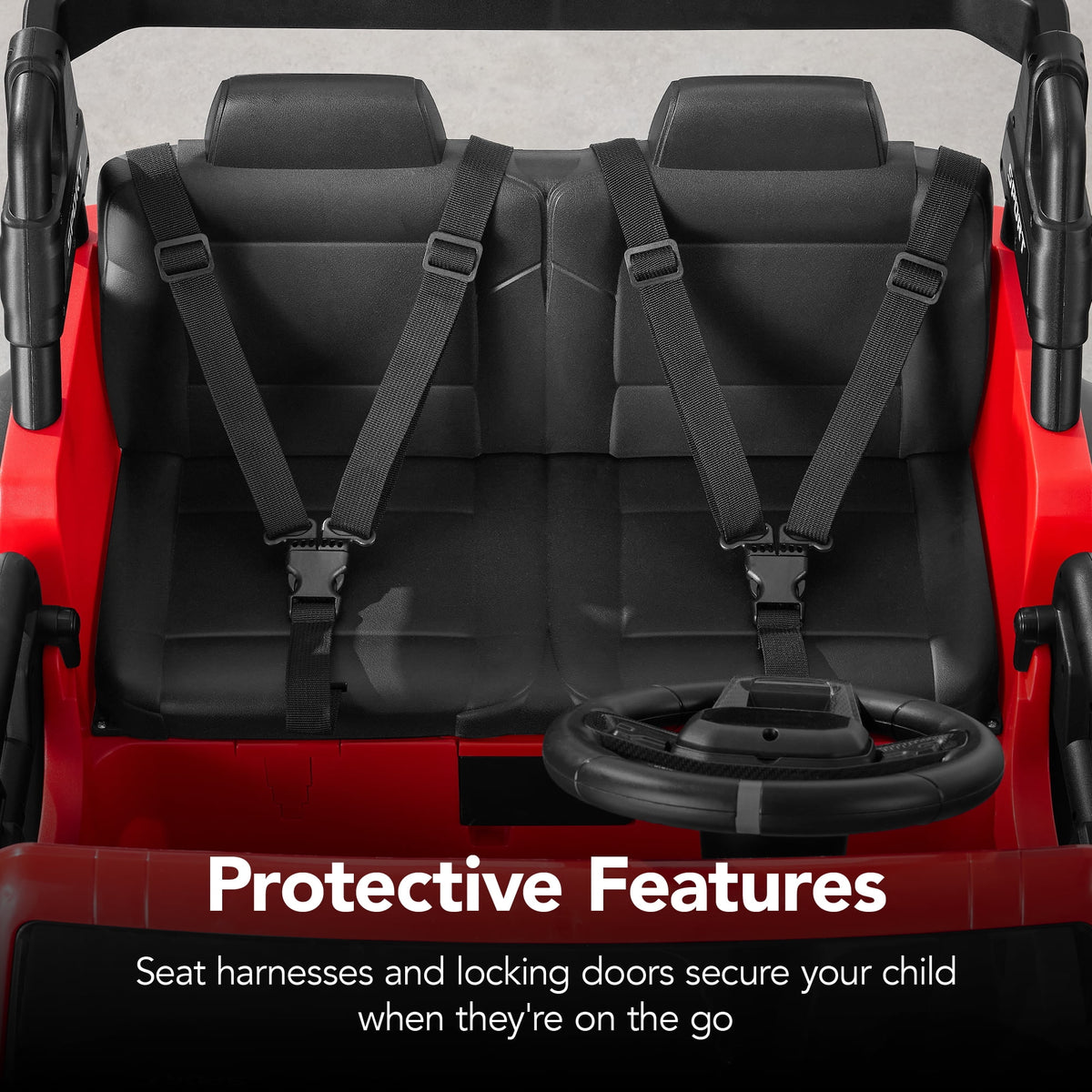 Best Choice Products Kids 24V 2-Seater Electric Ride-On Car Truck w/ Parent Control, Bluetooth, LED Lights - Red