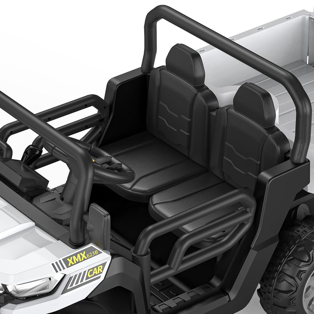 Ride On Dump Truck for Kids Ride On Car with Remote Control Electric UTV Vehicles with Electric Dump Bed, 4WD Power Ride-on 6 Wheels Ride On Toys for Boys Girls