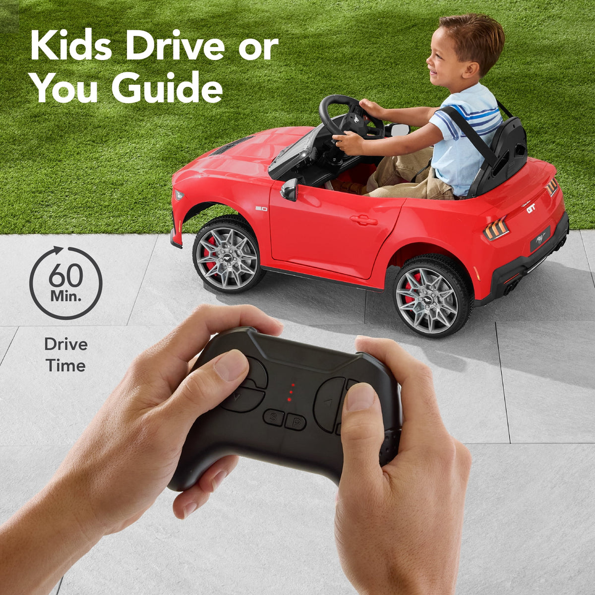 Best Choice Products Kids 12V Electric Ride-On Car Officially Licensed Ford Mustang w/ Remote, LED Lights - Red