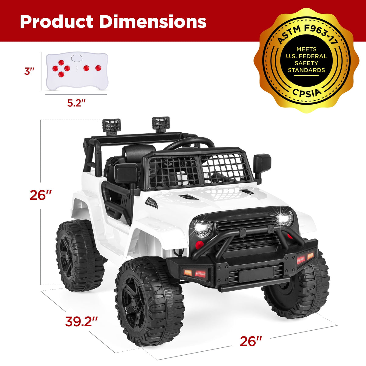 Best Choice Products 12V Kids Ride On Truck Car w/ Parent Remote Control, Spring Suspension, LED Lights - Hot Pink
