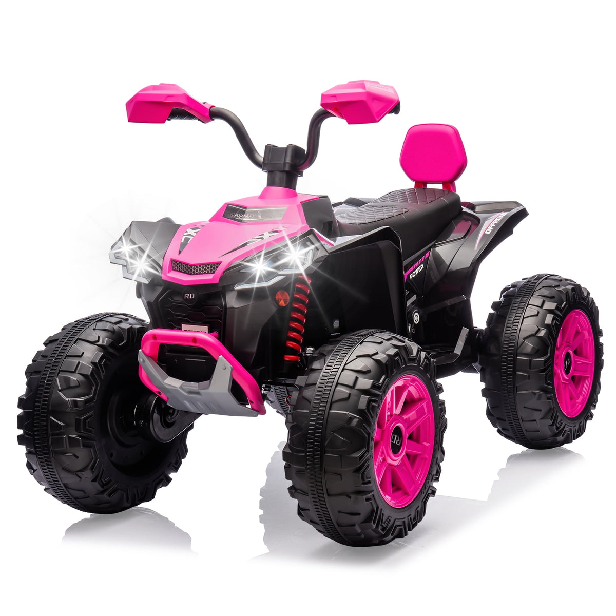 24V 2-Seater Kids Electric ATV Ride-On Toy – Dual 500W Motors, Parent Remote, wireless Audio, USB, LED Headlights, Spring Suspension, Music Player, urgent Brake, Ages 3–8, Pink