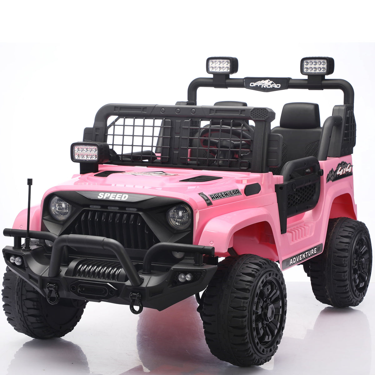 Funride 24V 2 Seater Ride On Toys with Remote Control, Kids Ride on Truck Car 800W Moter Power 4-Wheeler Suspension, 3 Speeds, Bluetooth Music, Pink