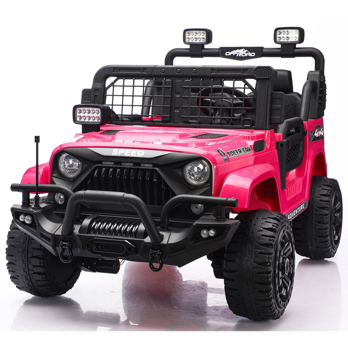 Funride 24V 2 Seater Ride On Toys with Remote Control, Kids Ride on Truck Car 800W Moter Power 4-Wheeler Suspension, 3 Speeds, Bluetooth Music, Pink