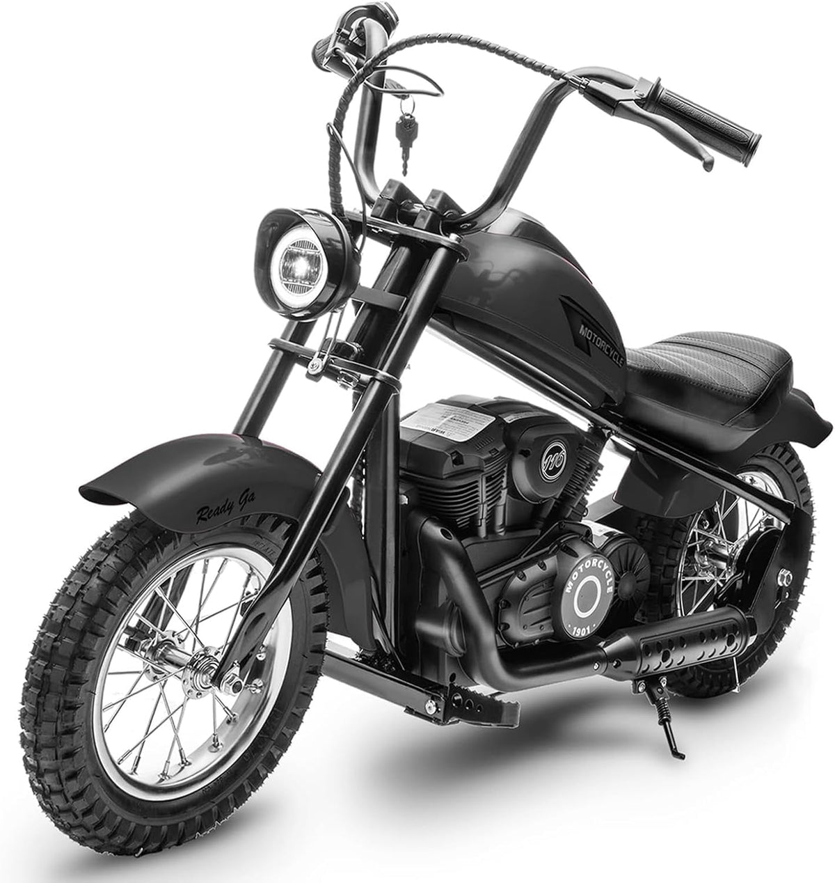 24V Electric Dirt Bike, 250W Motorized Motorcycle with LED Light, Leather Seat, 2 Speeds up to 14 MPH, Up to 60 Minutes Runtime,Green