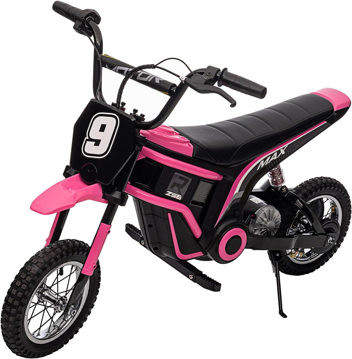 24V Electric Dirt Bike, 3-Speed Off-Road Motorcycle up to 14.29 MPH, Dual Suspension, Hydraulic Front Fork, Steel Frame, 135 lbs Capacity