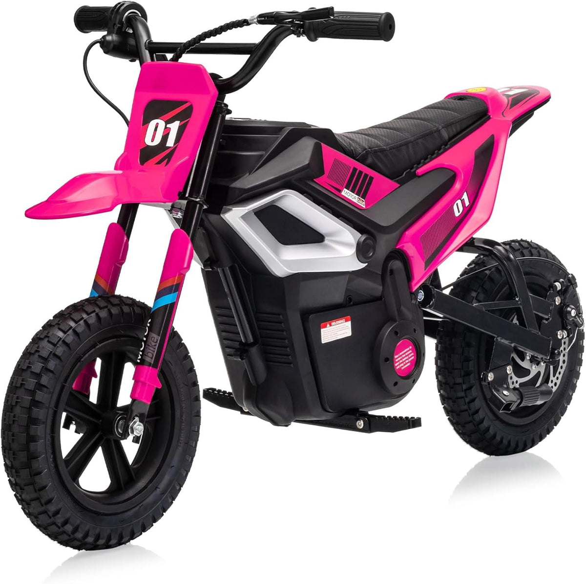 24V Electric Dirt Bike, 350W Ride-On Motorcycle with Rear Suspension, Twist-Grip Throttle, 12-Inch Rubber Tires, 13.67 MPH, 132 Lbs