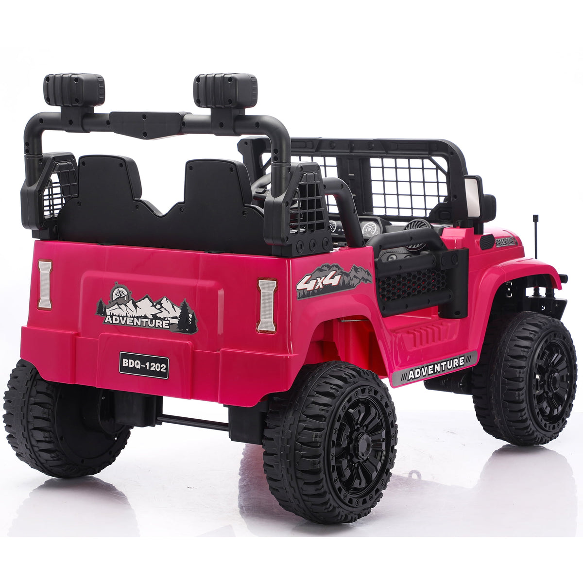 Funride 24V 2 Seater Ride On Toys with Remote Control, Kids Ride on Truck Car 800W Moter Power 4-Wheeler Suspension, 3 Speeds, Bluetooth Music, Pink