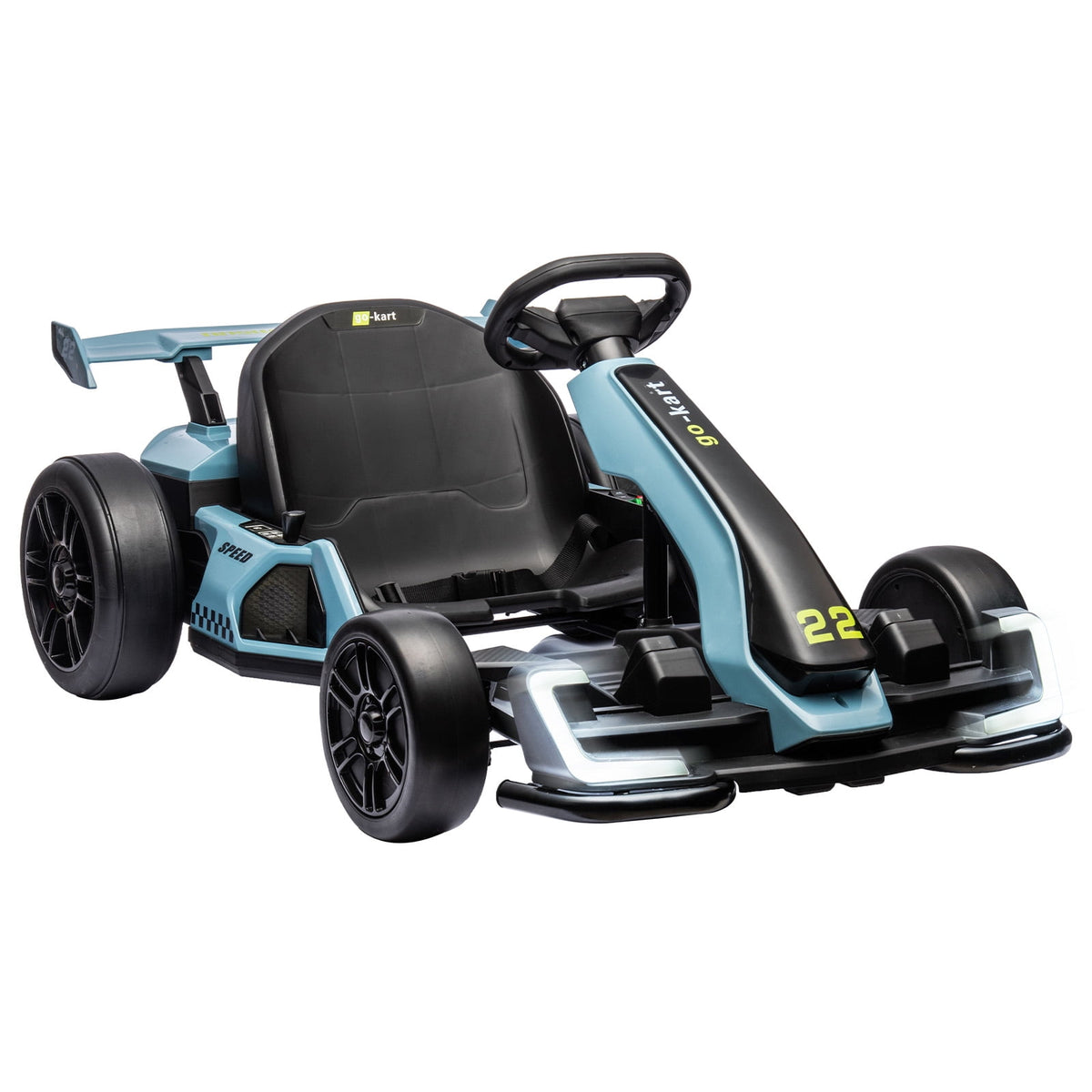24V Kids Electric Go Kart, 300W Drift Ride-On Car with Dual 150W Motors - Adjustable Seat, 4 Speed Modes, 8.5mph Max, LED Lights, Music & Horn, Safety Belt, Outdoor Racing Toy - Red