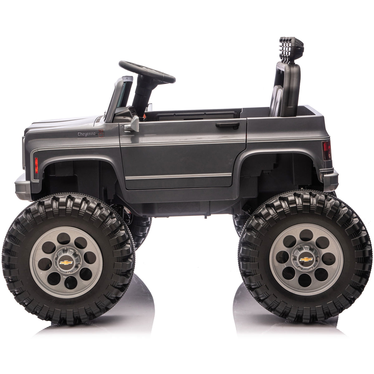 Sunnyfree Upgraded 4WD Chevrolet Cheyenne 24 Volt Ride on Toys, Electric Car for Kids, Power Truck Wheels with Remote, Bluetooth, USB, LED Lights, Black