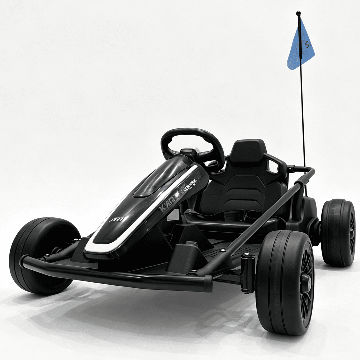 Sunnyfree 24 Volt Ride on Toys for Kids, 14Ah Electric Go Kart with Remote Control, 5–10 MPH, Drift Function, 2×200W Motors, Bluetooth Music, LED Lights, Seat Belt, Black