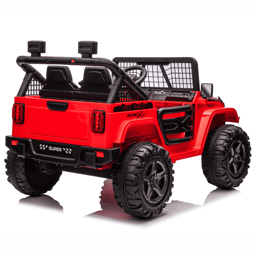 Funride 24 Volt Ride on Toys, 800W Electric Car for Kids with Remote Control, 4WD/2WD Switchable Power Car Wheels, 2-Seater Ride On Truck with Music, Bluetooth, Pink
